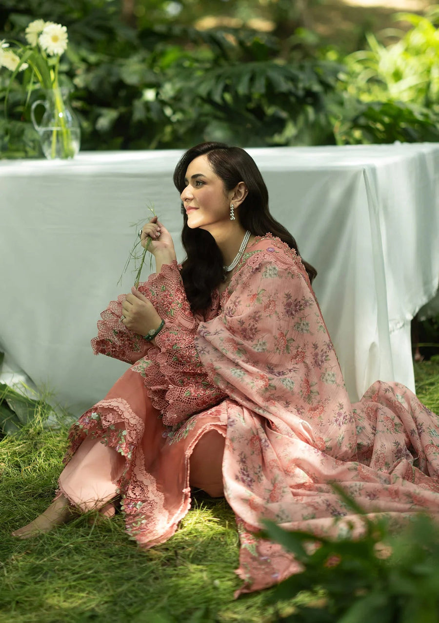Elaf Premium Embroidered Luxury Lawn Unstitched 3Pc Suit ELQ-5A ENDLESS LOVE