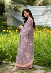 Elaf Premium Embroidered Luxury Lawn Unstitched 3Pc Suit ELQ-6A BLUSHING ROSE