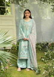 Elaf Premium Embroidered Luxury Lawn Unstitched 3Pc Suit ELQ-6B MINT STORY