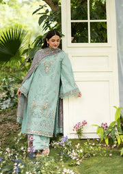 Elaf Premium Embroidered Luxury Lawn Unstitched 3Pc Suit ELQ-6B MINT STORY