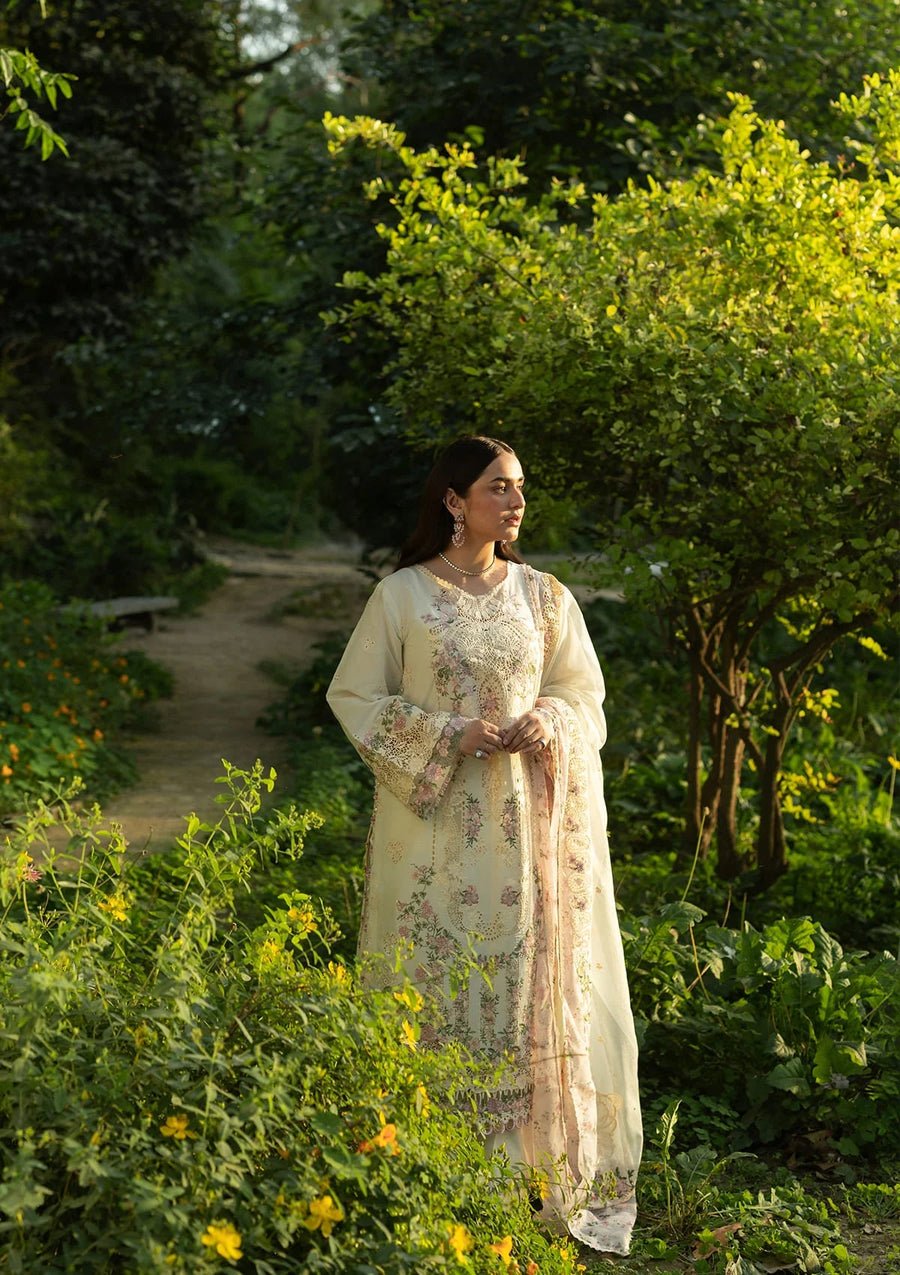Elaf Premium Embroidered Luxury Lawn Unstitched 3Pc Suit ELQ-7B SWEET TALK