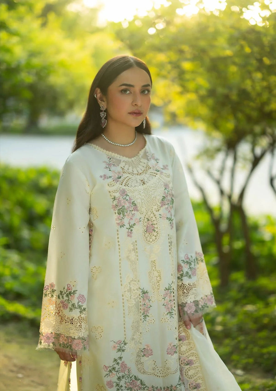 Elaf Premium Embroidered Luxury Lawn Unstitched 3Pc Suit ELQ-7B SWEET TALK