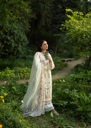 Elaf Premium Embroidered Luxury Lawn Unstitched 3Pc Suit ELQ-7B SWEET TALK