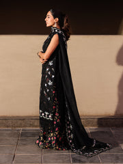 Faiza Faisal Marine Embroidered Luxury Lawn Unstitched 3Pc Suit - ELVA