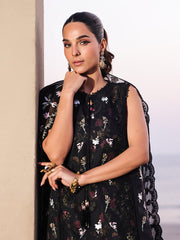 Faiza Faisal Marine Embroidered Luxury Lawn Unstitched 3Pc Suit - ELVA