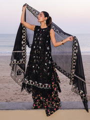 Faiza Faisal Marine Embroidered Luxury Lawn Unstitched 3Pc Suit - ELVA