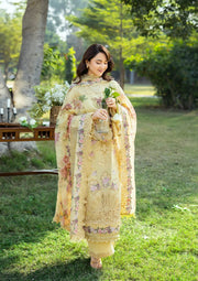 Elaf Premium Embroidered Luxury Lawn Unstitched 3Pc Suit ELY-05 SOUCI
