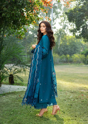 Elaf Premium Embroidered Luxury Lawn Unstitched 3Pc Suit ELY-06 SAPPHIRE