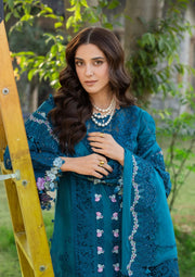 Elaf Premium Embroidered Luxury Lawn Unstitched 3Pc Suit ELY-06 SAPPHIRE