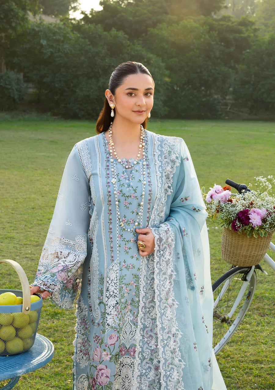 Elaf Premium Embroidered Luxury Lawn Unstitched 3Pc Suit ELY-07 MORNIG DRIZZLE