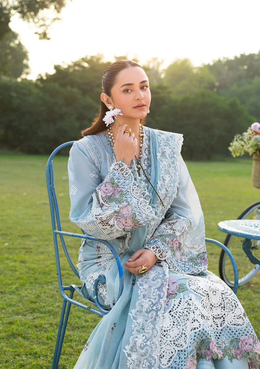 Elaf Premium Embroidered Luxury Lawn Unstitched 3Pc Suit ELY-07 MORNIG DRIZZLE