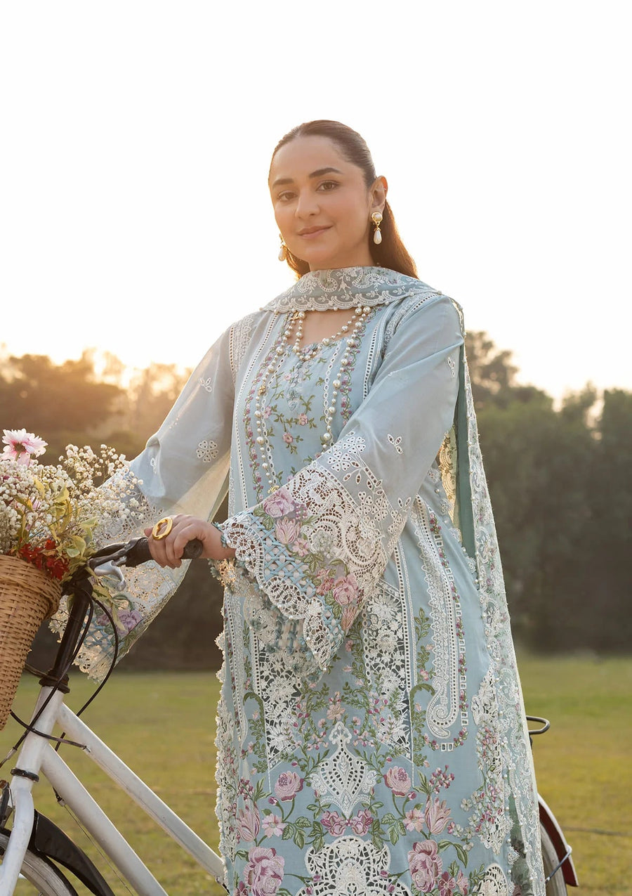 Elaf Premium Embroidered Luxury Lawn Unstitched 3Pc Suit ELY-07 MORNIG DRIZZLE
