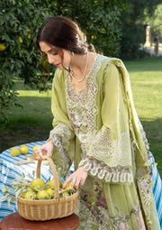 Elaf Premium Embroidered Luxury Lawn Unstitched 3Pc Suit ELY-08 PISTACHIA