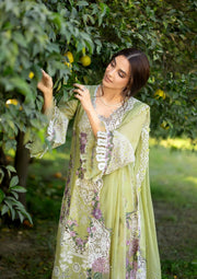 Elaf Premium Embroidered Luxury Lawn Unstitched 3Pc Suit ELY-08 PISTACHIA