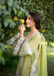 Elaf Premium Embroidered Luxury Lawn Unstitched 3Pc Suit ELY-08 PISTACHIA