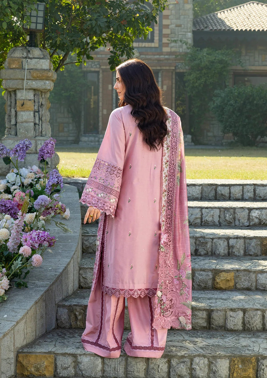 Elaf Premium Embroidered Luxury Lawn Unstitched 3Pc Suit ELY-09 ROSEE