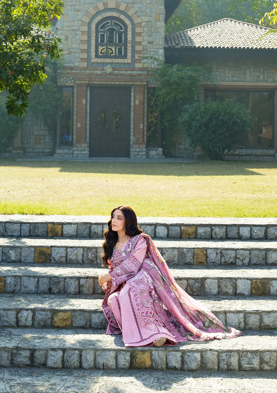 Elaf Premium Embroidered Luxury Lawn Unstitched 3Pc Suit ELY-09 ROSEE