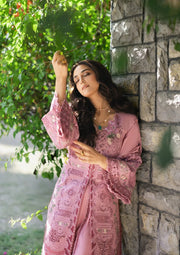 Elaf Premium Embroidered Luxury Lawn Unstitched 3Pc Suit ELY-09 ROSEE