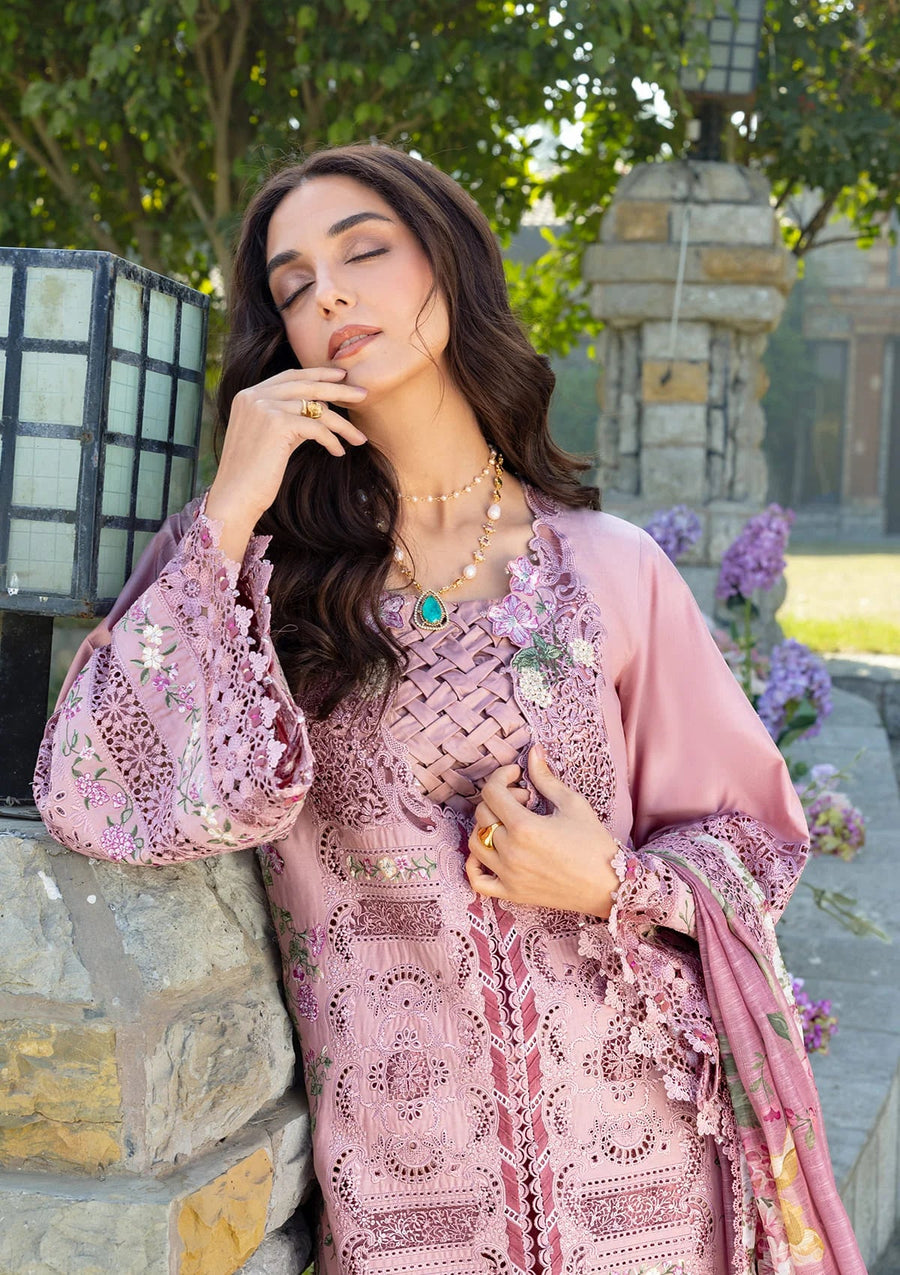 Elaf Premium Embroidered Luxury Lawn Unstitched 3Pc Suit ELY-09 ROSEE