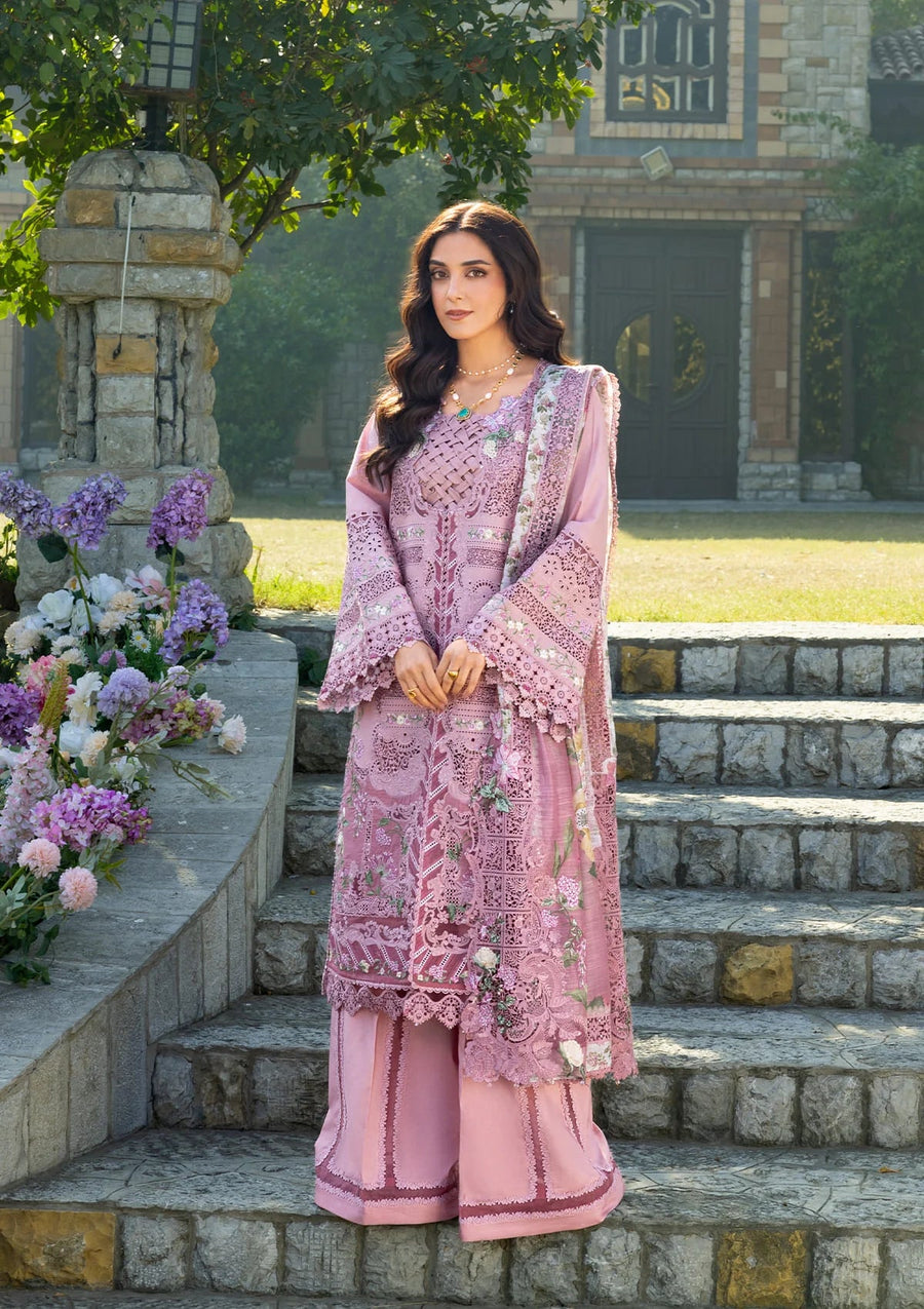 Elaf Premium Embroidered Luxury Lawn Unstitched 3Pc Suit ELY-09 ROSEE