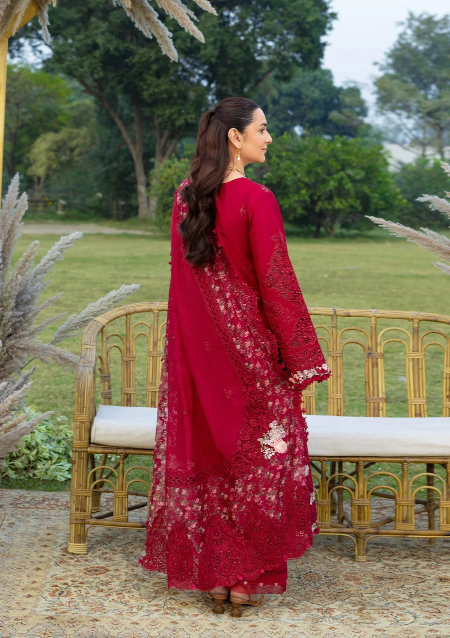 Elaf Premium Embroidered Luxury Lawn Unstitched 3Pc Suit ELY-10 CHERIE LADY