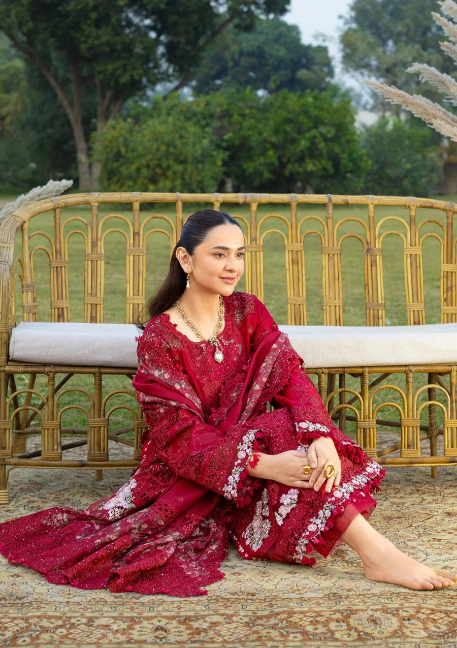Elaf Premium Embroidered Luxury Lawn Unstitched 3Pc Suit ELY-10 CHERIE LADY