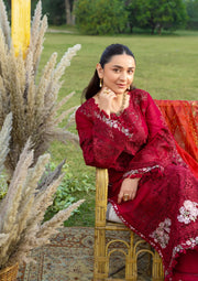 Elaf Premium Embroidered Luxury Lawn Unstitched 3Pc Suit ELY-10 CHERIE LADY