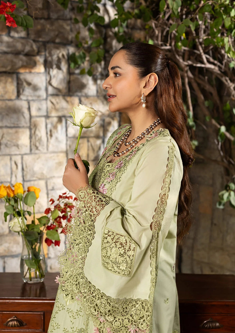 Elaf Premium Embroidered Luxury Lawn Unstitched 3Pc Suit ELY-11 SPANISH MUSE