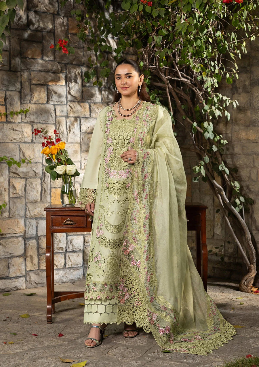 Elaf Premium Embroidered Luxury Lawn Unstitched 3Pc Suit ELY-11 SPANISH MUSE