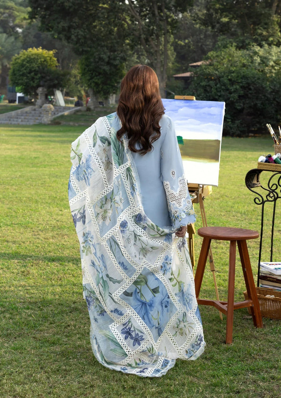 Elaf Premium Embroidered Luxury Lawn Unstitched 3Pc Suit ELY-01B SERENITY
