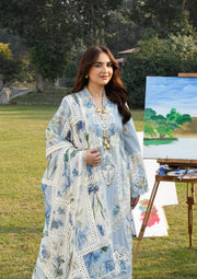 Elaf Premium Embroidered Luxury Lawn Unstitched 3Pc Suit ELY-01B SERENITY