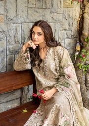 Elaf Premium Embroidered Luxury Lawn Unstitched 3Pc Suit ELY-02A CAMELLIA