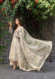 Elaf Premium Embroidered Luxury Lawn Unstitched 3Pc Suit ELY-02A CAMELLIA