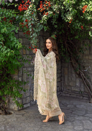 Elaf Premium Embroidered Luxury Lawn Unstitched 3Pc Suit ELY-02A CAMELLIA