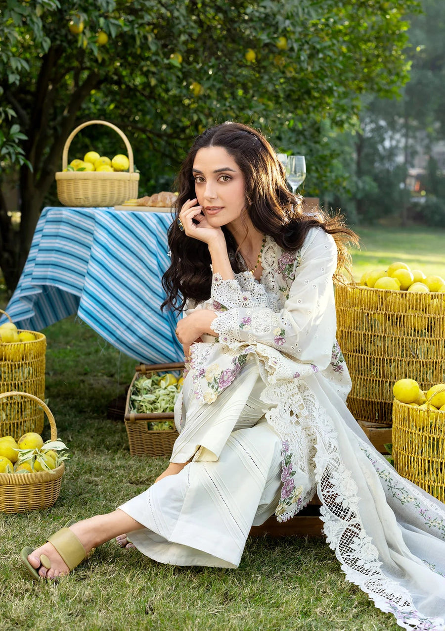 Elaf Premium Embroidered Luxury Lawn Unstitched 3Pc Suit ELY-03A PERLE