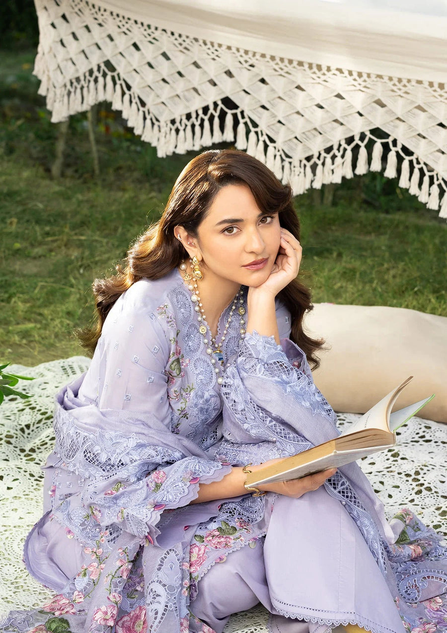 Elaf Premium Embroidered Luxury Lawn Unstitched 3Pc Suit ELY-03B PARADISE