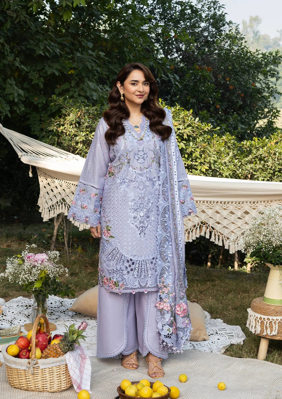 Elaf Premium Embroidered Luxury Lawn Unstitched 3Pc Suit ELY-03B PARADISE
