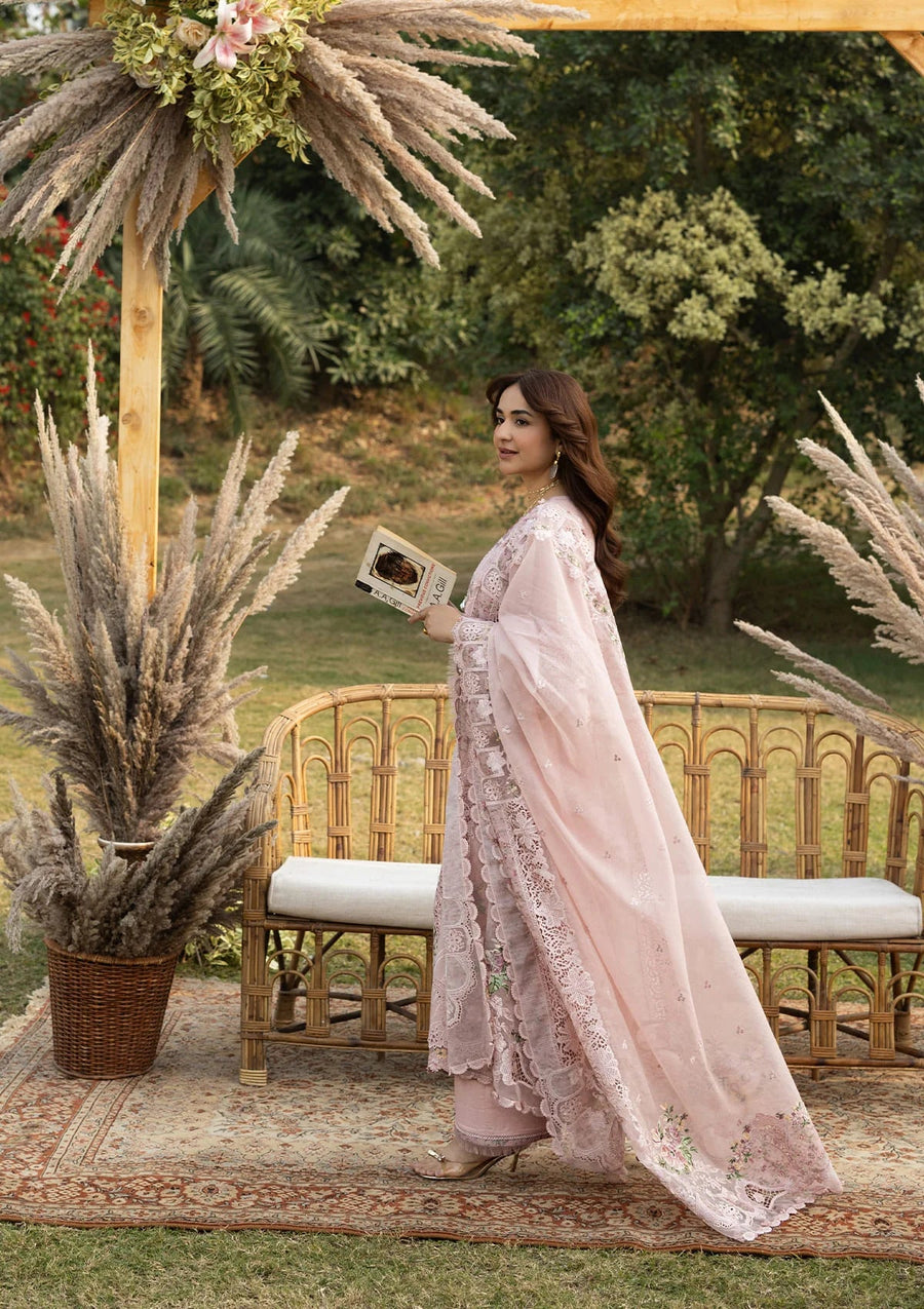 Elaf Premium Embroidered Luxury Lawn Unstitched 3Pc Suit ELY-04A BLOOMING