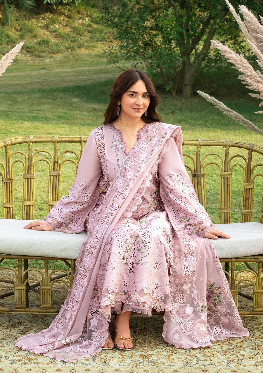 Elaf Premium Embroidered Luxury Lawn Unstitched 3Pc Suit ELY-04A BLOOMING
