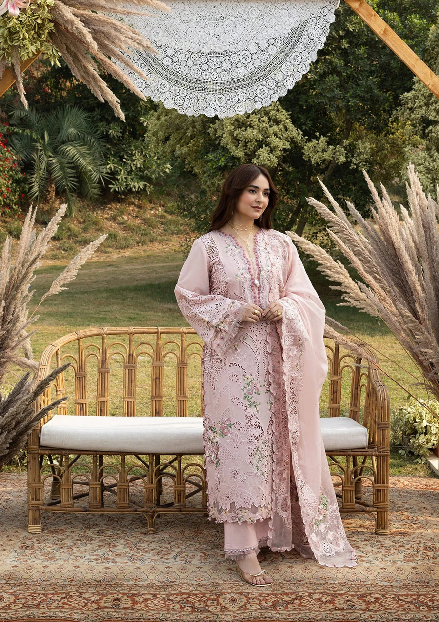 Elaf Premium Embroidered Luxury Lawn Unstitched 3Pc Suit ELY-04A BLOOMING