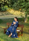 Elaf Premium Embroidered Luxury Lawn Unstitched 3Pc Suit ELY-04B BLUE BELLE