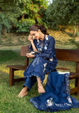 Elaf Premium Embroidered Luxury Lawn Unstitched 3Pc Suit ELY-04B BLUE BELLE