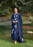 Elaf Premium Embroidered Luxury Lawn Unstitched 3Pc Suit ELY-04B BLUE BELLE