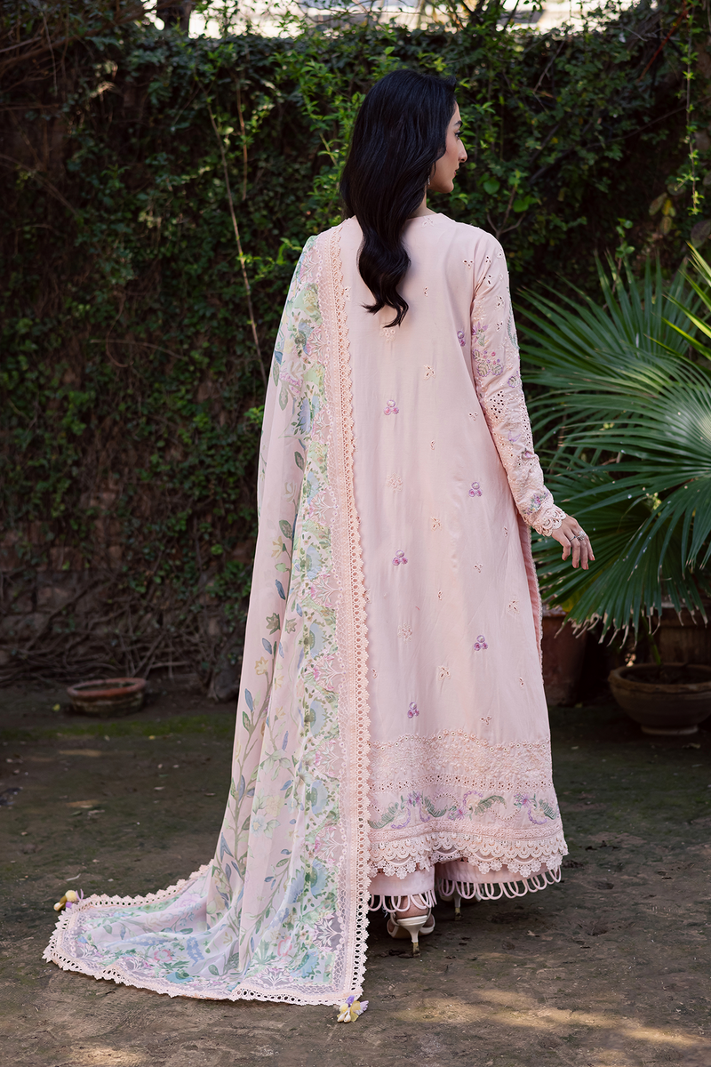 Zarposh Celia Embroidered Luxury Lawn Unstitched 3Pc Suit - ELYSE
