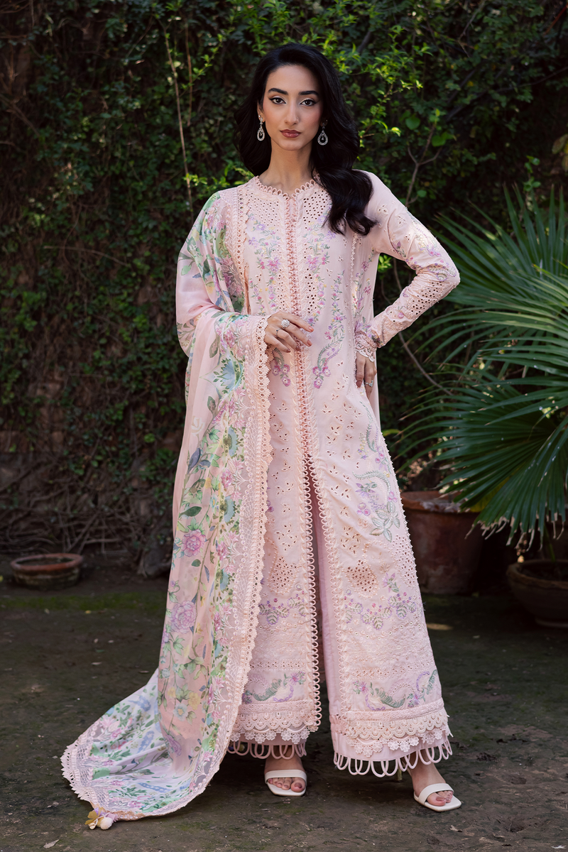 Zarposh Celia Embroidered Luxury Lawn Unstitched 3Pc Suit - ELYSE