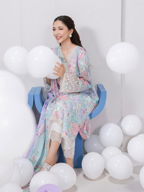 Qalamkar QPrints Embroidered Lawn Unstitched 3Pc Suit EM-03A JADE