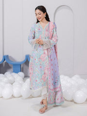 Qalamkar QPrints Embroidered Lawn Unstitched 3Pc Suit EM-03A JADE