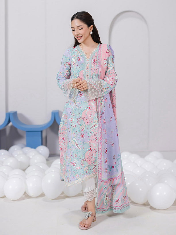 Qalamkar QPrints Embroidered Lawn Unstitched 3Pc Suit EM-03A JADE