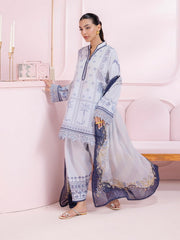 Qalamkar QPrints Embroidered Lawn Unstitched 3Pc Suit EM-06A SAGE