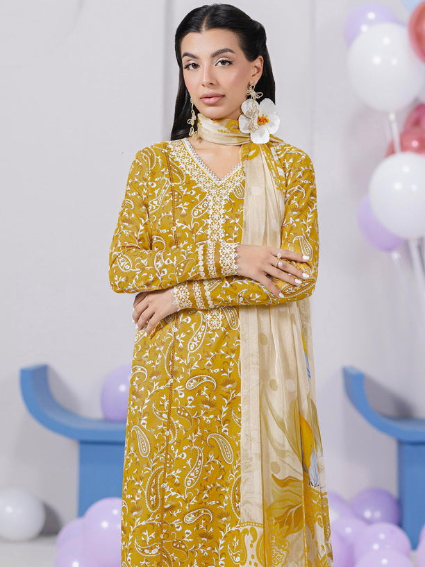 Qalamkar QPrints Embroidered Lawn Unstitched 3Pc Suit EM-10B ADELE